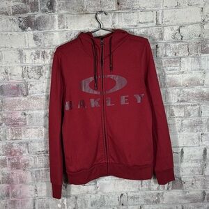 Oakley Vintage Y2K Logo Distressed Washed Sport Goprcore Zip Hoodie